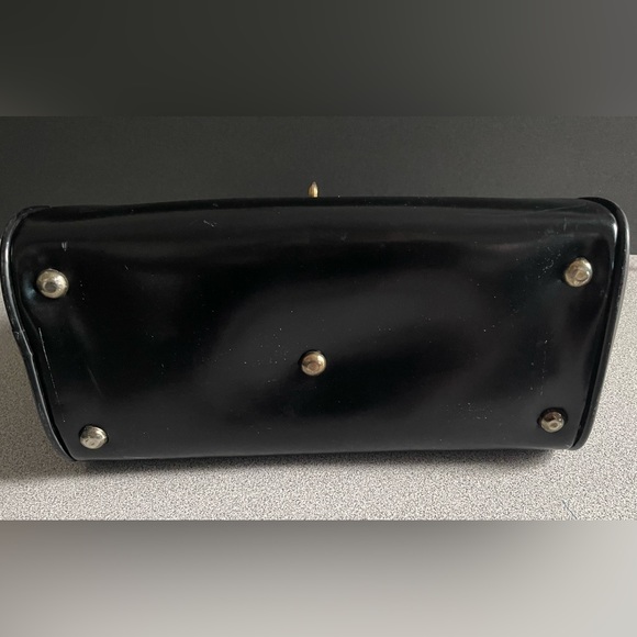 Vintage Top Handle Black Leather Doctors Bag With Key - Picture 6 of 16